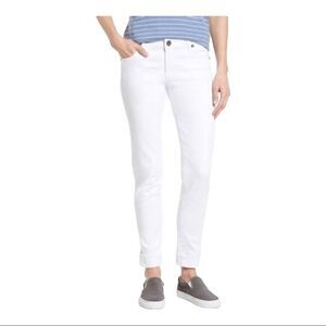Kut From The Kloth Catherine White Mid Rise Distressed Boyfriend Jeans Size 0